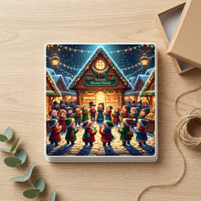 Christmas Market Carolers ceramic coasters set of 4, gift set
