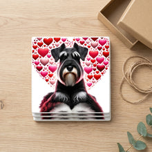 Miniature Schnauzer ceramic coasters set of 4, gift set