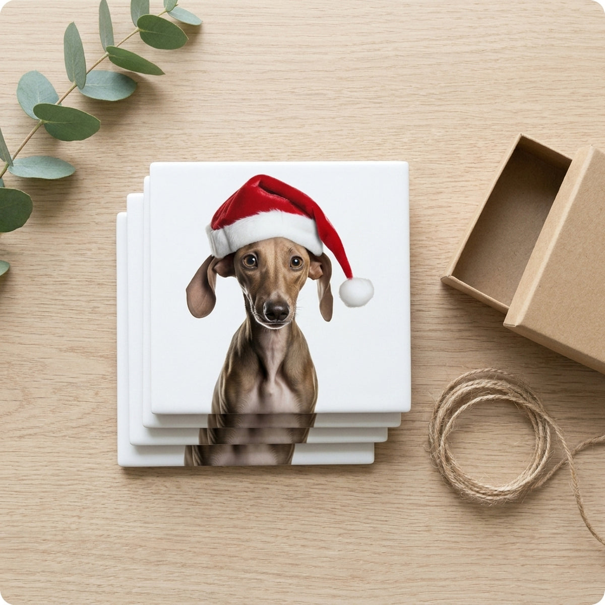 Azawakh Puppy ceramic coasters set of 4, gift set