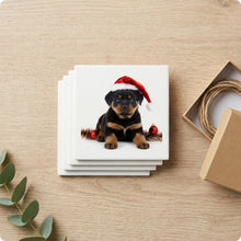 Rottweiler Puppy ceramic coasters set of 4, gift set