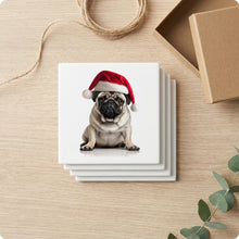 Pug ceramic coasters set of 4, gift set