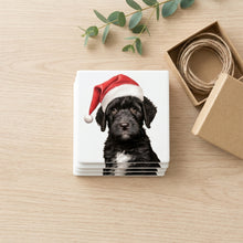 Portuguese Water Dog Puppy Drawing ceramic coasters set of 4, gift set