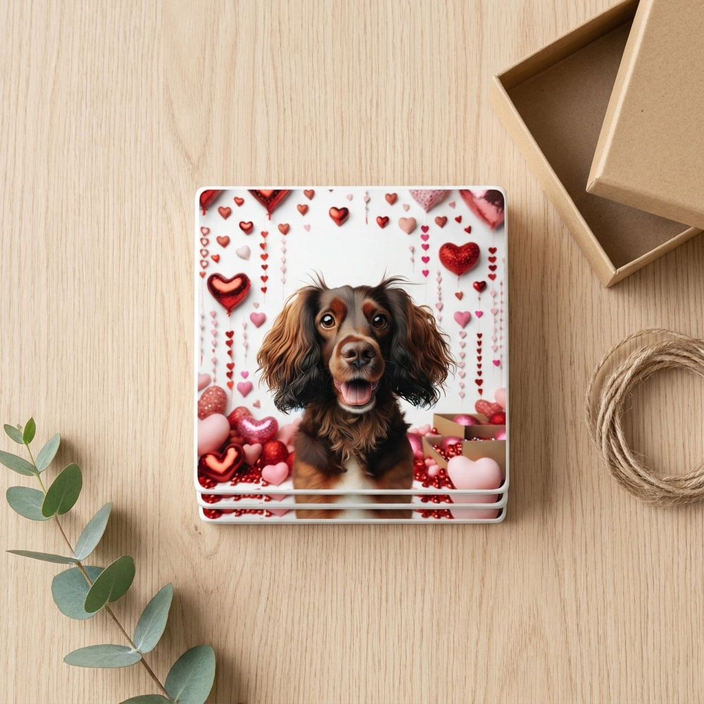 Dachshund ceramic coasters set of 4, gift set