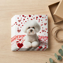 Bichon Frise ceramic coasters set of 4, gift set