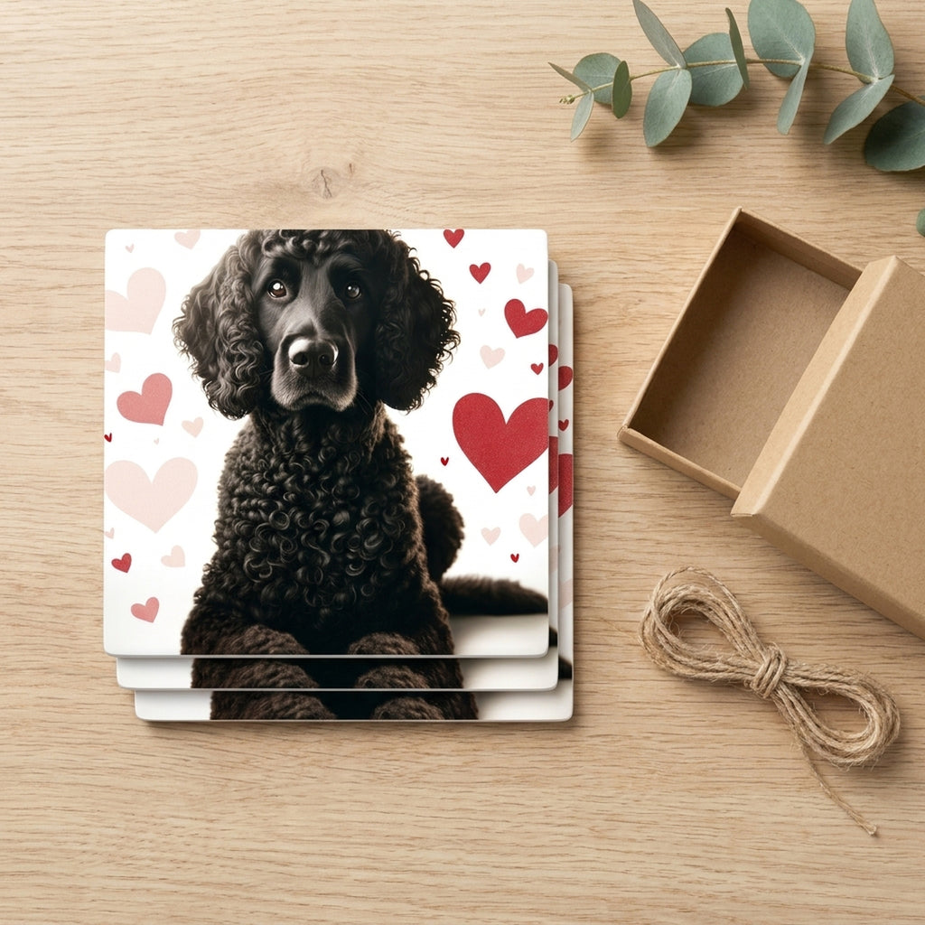 Standard Poodle ceramic coasters set of 4, gift set