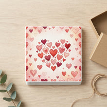 Valentine Hearts ceramic coasters set of 4, gift set