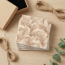 Boho Pampas ceramic coasters set of 4, gift set