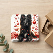 Belgian Sheepdog ceramic coasters set of 4, gift set
