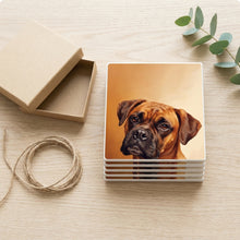 Boxer Portrait ceramic coasters set of 4, gift set