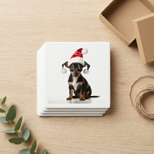 Rat Terrier Puppy ceramic coasters set of 4, gift set