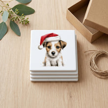 Parson Russell Terrier Puppy Drawing ceramic coasters set of 4, gift set