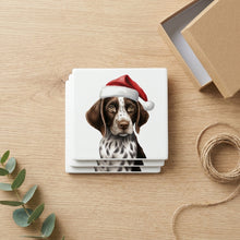 Pointer Puppy Drawing ceramic coasters set of 4, gift set