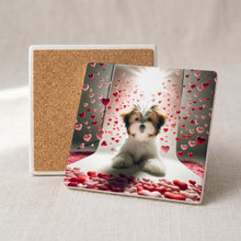 Havanese ceramic coasters set of 4, cork back