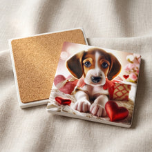 Beagle ceramic coasters set of 4, cork back