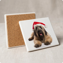Briard ceramic coasters set of 4, cork back