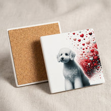 Poodle ceramic coasters set of 4, cork back