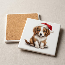 Kooikerhondje Puppy Drawing ceramic coasters set of 4, cork back