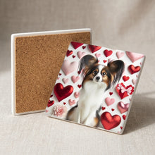 Papillon ceramic coasters set of 4, cork back