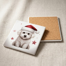 Bichon Frise Puppy Drawing ceramic coasters set of 4, cork back