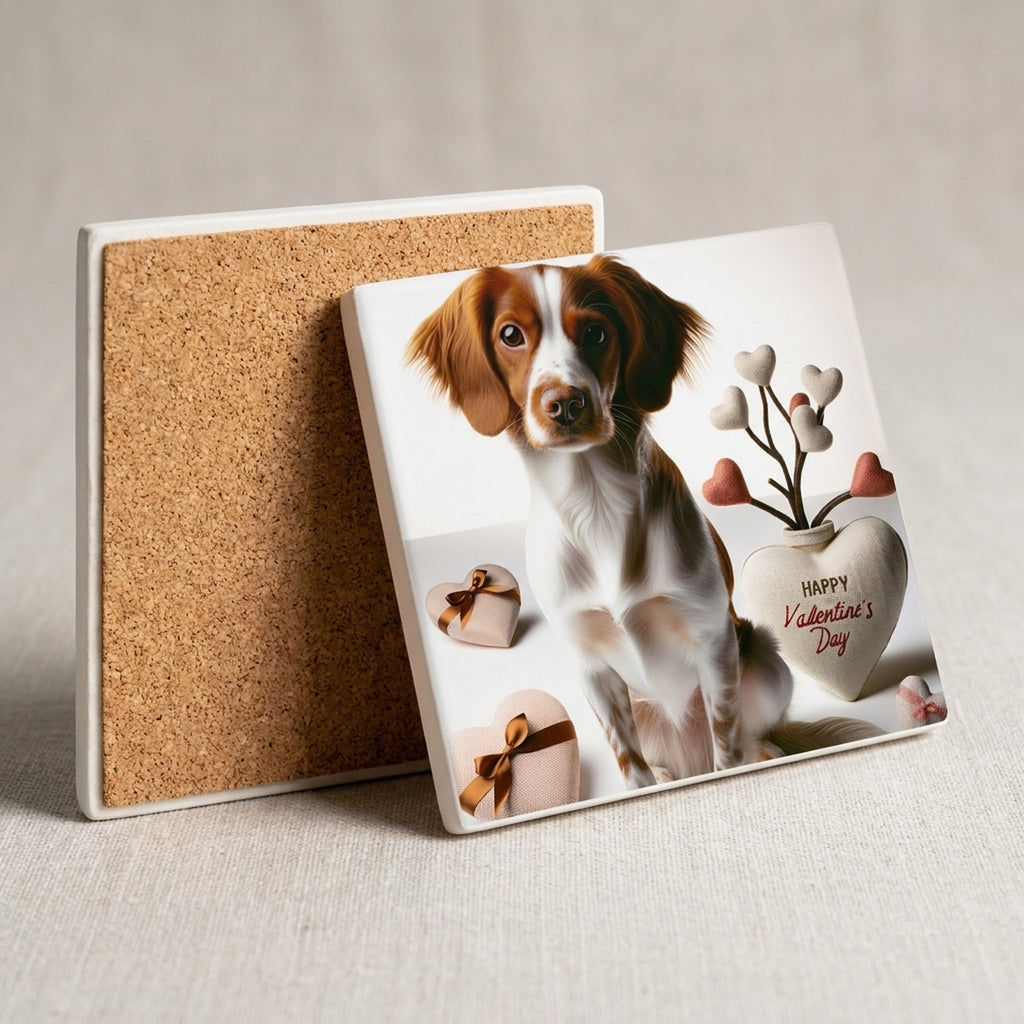 Brittany ceramic coasters set of 4, cork back