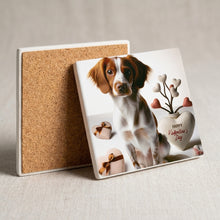 Brittany ceramic coasters set of 4, cork back