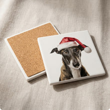 Greyhound ceramic coasters set of 4, cork back