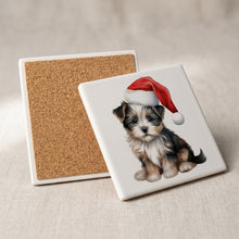 Biewer Terrier Puppy Drawing ceramic coasters set of 4, cork back