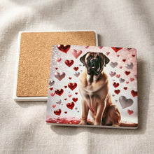 Mastiff ceramic coasters set of 4, cork back