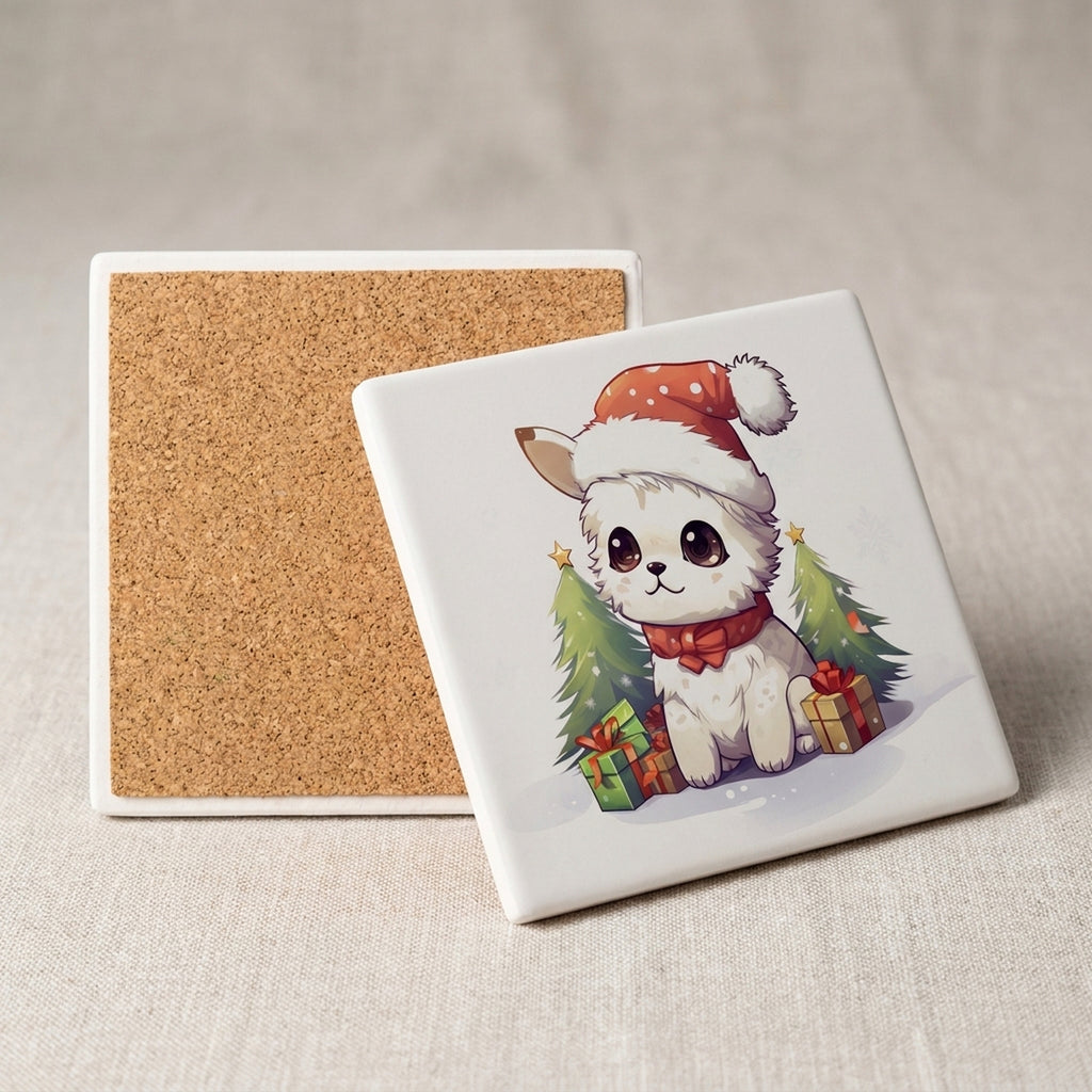 Pumik ceramic coasters set of 4, cork back