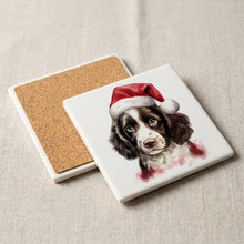 English Springer Spaniel Puppy Drawing ceramic coasters set of 4, cork back