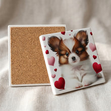 Papillon ceramic coasters set of 4, cork back
