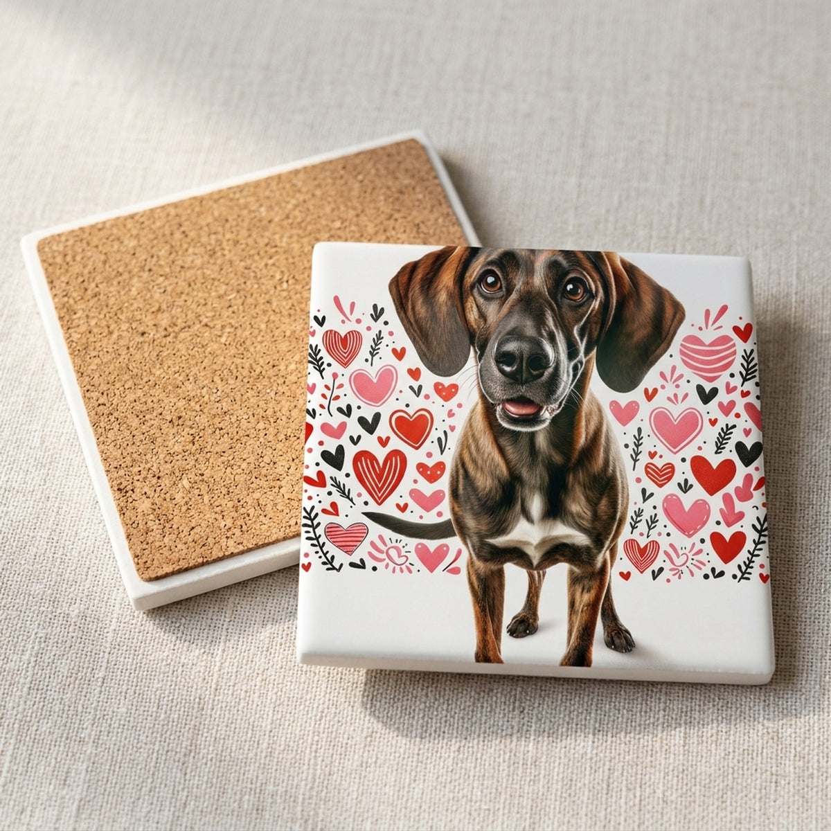 Rhodesian Ridgeback ceramic coasters set of 4, cork back