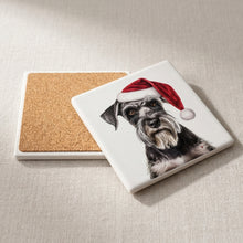 Standard Schnauzer ceramic coasters set of 4, cork back