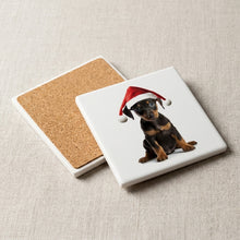 German Pinscher Puppy ceramic coasters set of 4, cork back