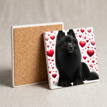 Schipperke ceramic coasters set of 4, cork back