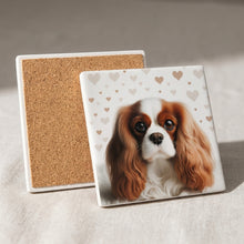 Cavalier King Charles Spaniel ceramic coasters set of 4, cork back