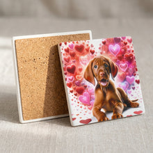 Vizsla ceramic coasters set of 4, cork back