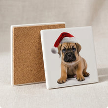 Bullmastiff Puppy ceramic coasters set of 4, cork back