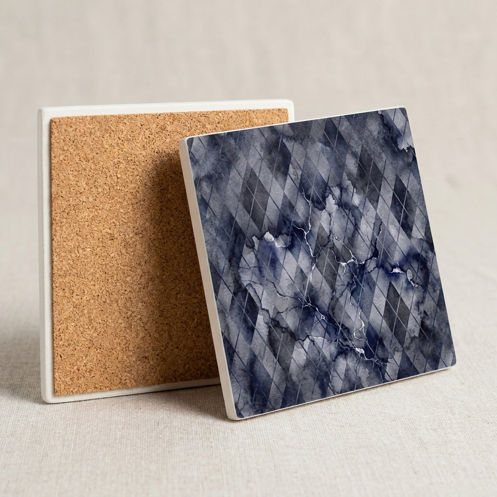 Argyle ceramic coasters set of 4, cork back