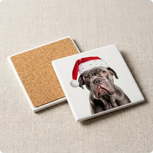 Neapolitan Mastiff ceramic coasters set of 4, cork back