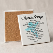 A Nurse's Prayer ceramic coasters set of 4, cork back