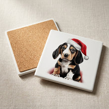 Treeing Walker Coonhound Puppy Drawing ceramic coasters set of 4, cork back