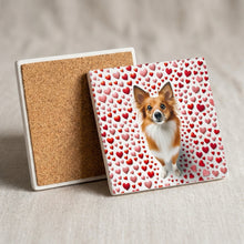 Papillon ceramic coasters set of 4, cork back