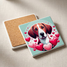 Beagle ceramic coasters set of 4, cork back