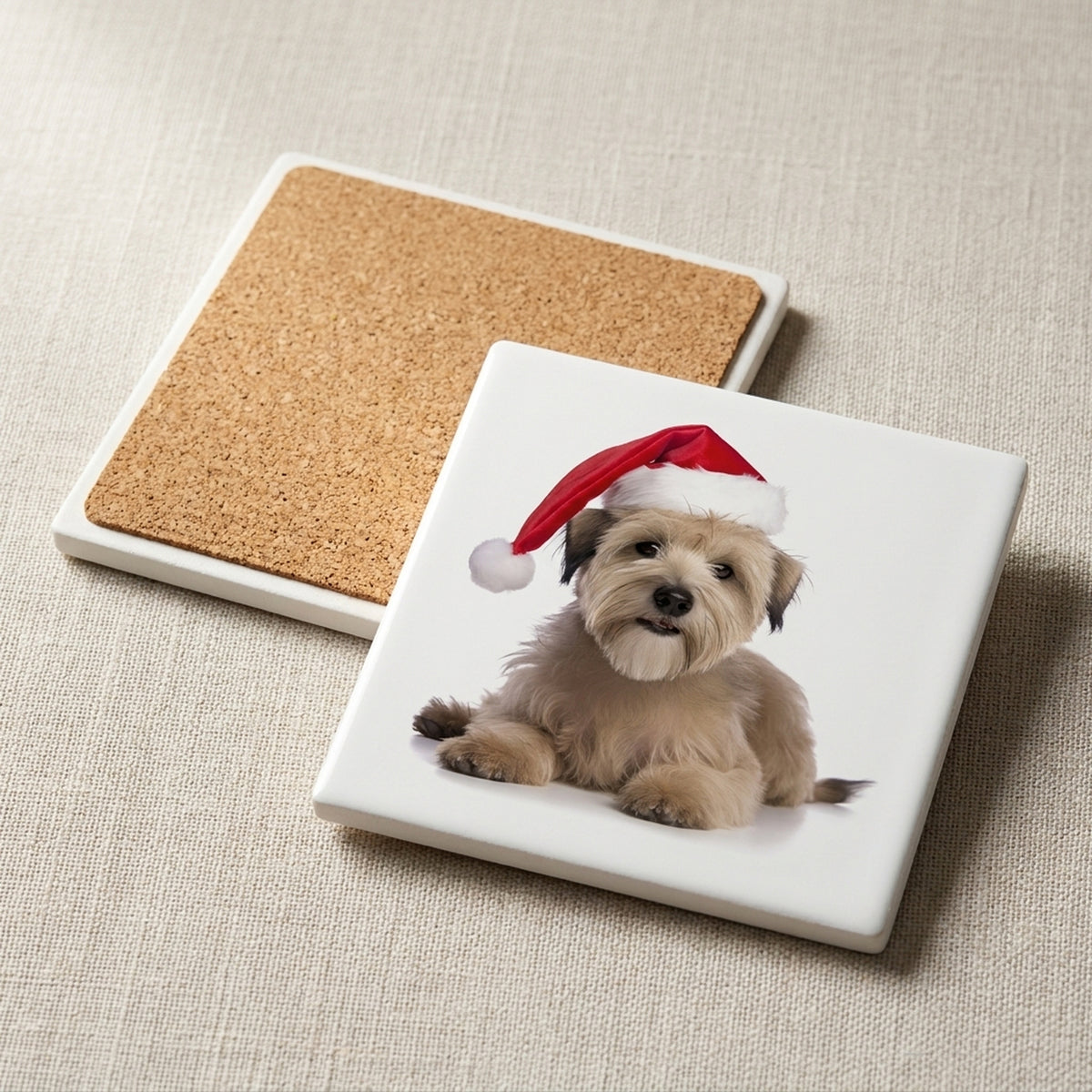 Glen of Imaal Terrier ceramic coasters set of 4, cork back