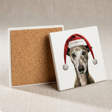 Whippet ceramic coasters set of 4, cork back