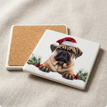 Bullmastiff Puppy ceramic coasters set of 4, cork back