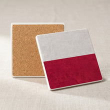 Poland Flag Pride ceramic coasters set of 4, cork back