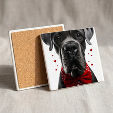 Great Dane ceramic coasters set of 4, cork back