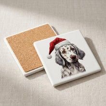 English Setter Puppy Drawing ceramic coasters set of 4, cork back